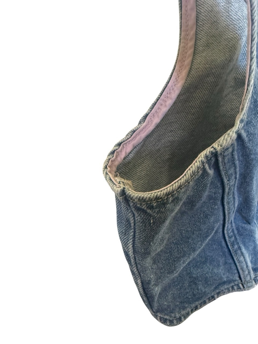 Lee x H&M Blue Denim Bustier Crop Tank Top Zip Up Corset | Size Medium - Picture 6 of 8